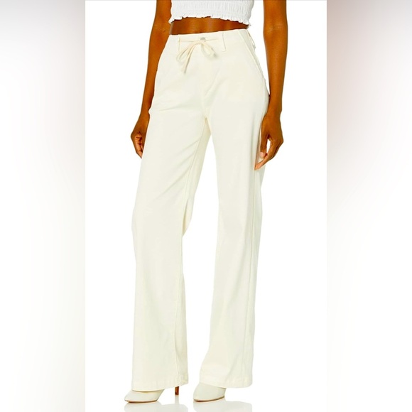 Paige “Carly” Cream Colored Drawstring Wide Leg High Waisted Pants size 18 NEW